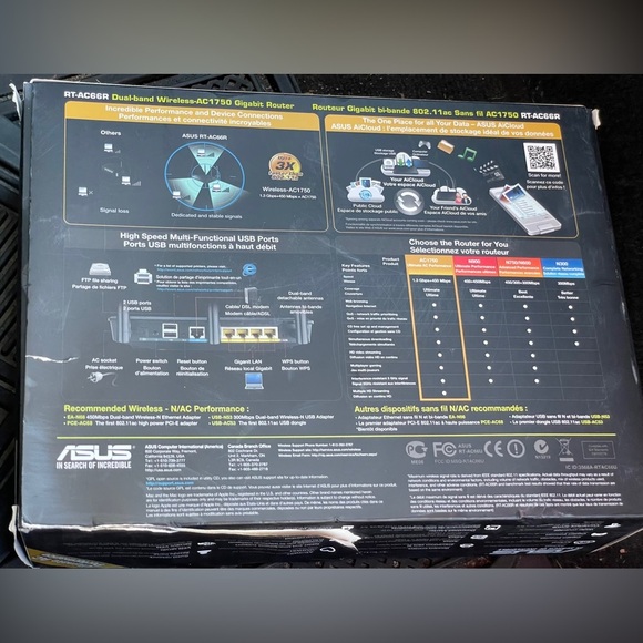 ASUS RT-AC66R 802.11ac Dual-Band Wireless AC1750 Gigabit 4-Port Router 5G- NWT - Picture 7 of 7